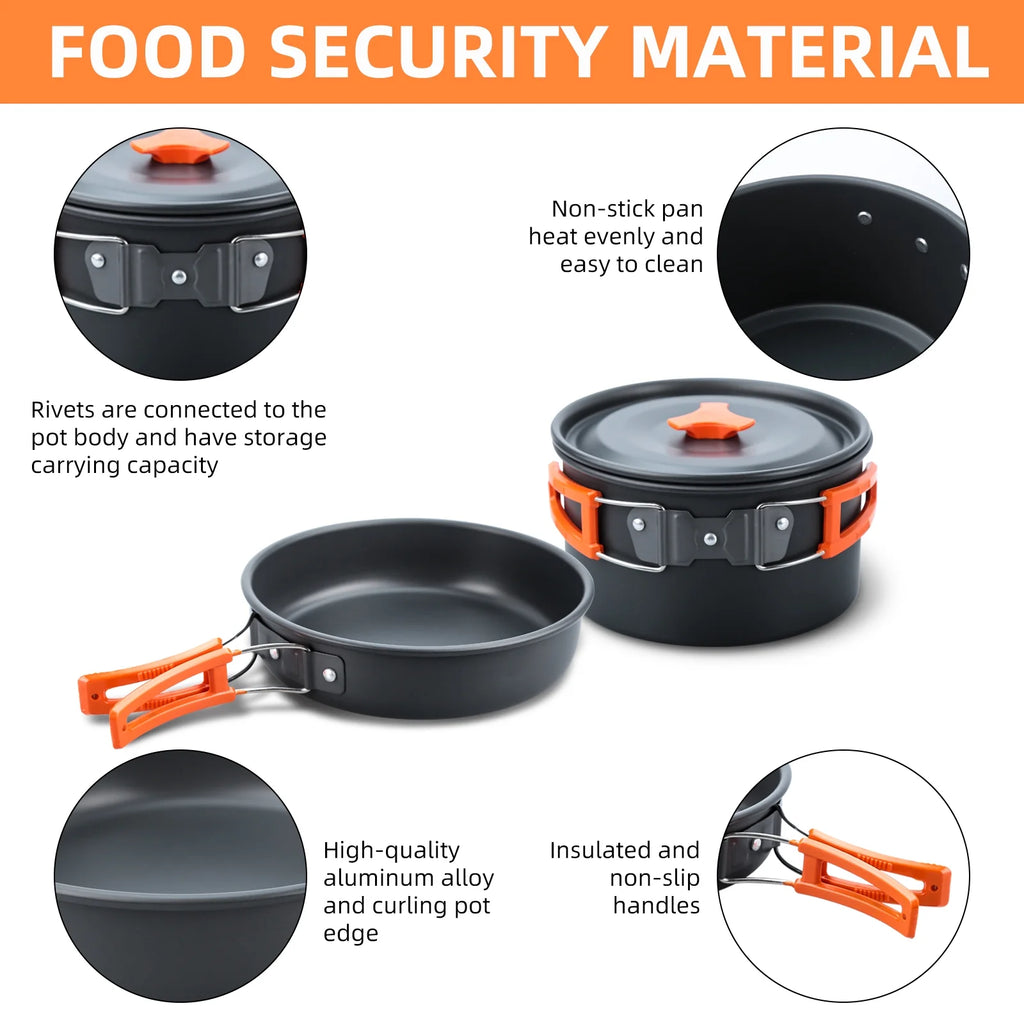 16pcs Camping Cookware Set L536795