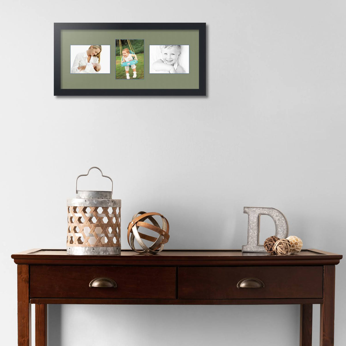 Satin Black Collage Picture Frame with 3 Openings for 5x7 Photos S845224