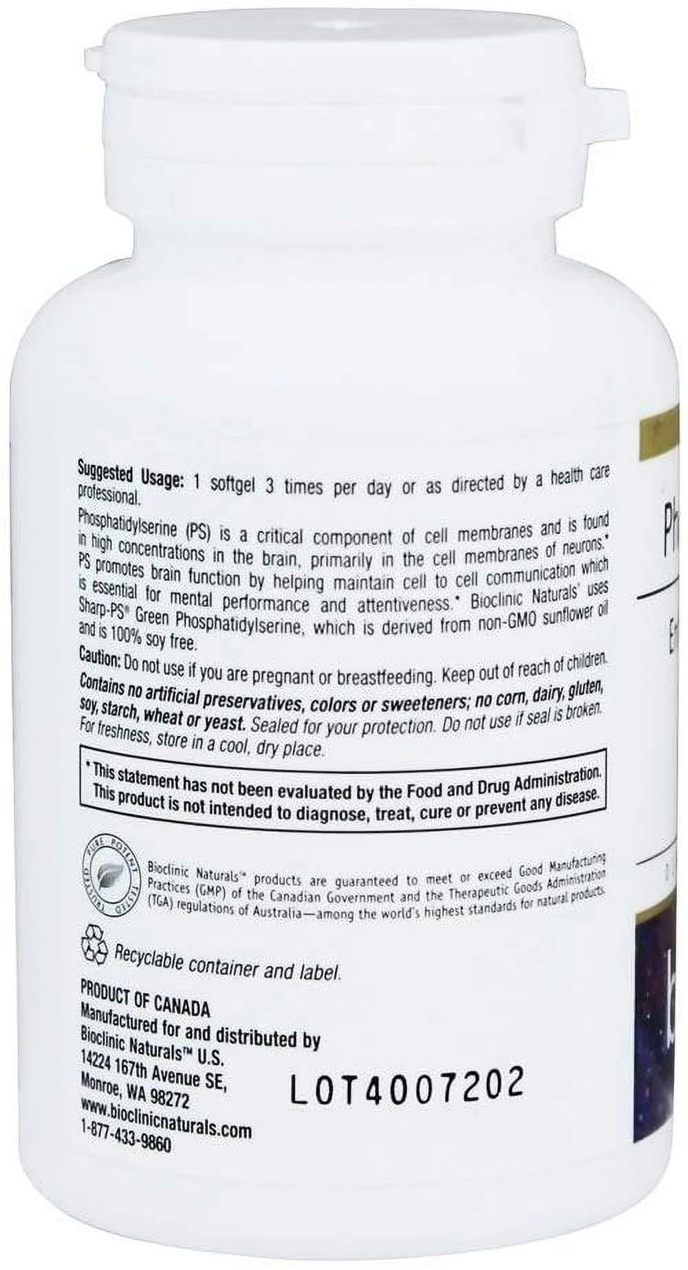 Phosphatidylserine 100mg 60 gels L528