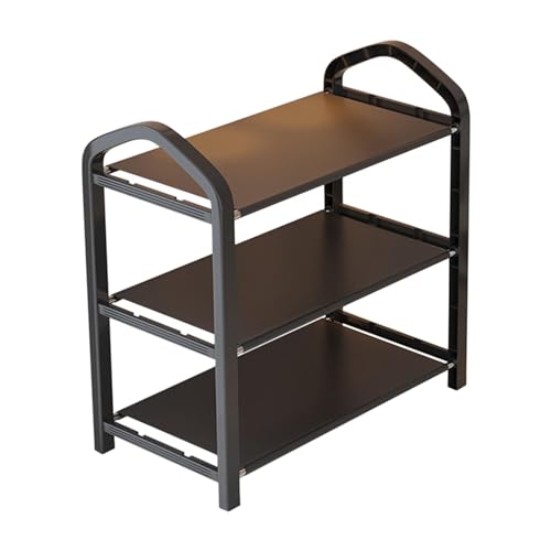 3 Tier Stainless Steel Shoe Rack (black) Q88238