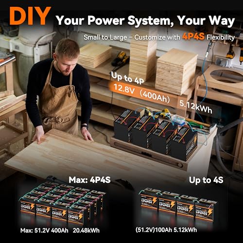 2-Pack 12V 100Ah LiFePO4 Automotive Batteries, 100A BMS Each, Group 24 D5265