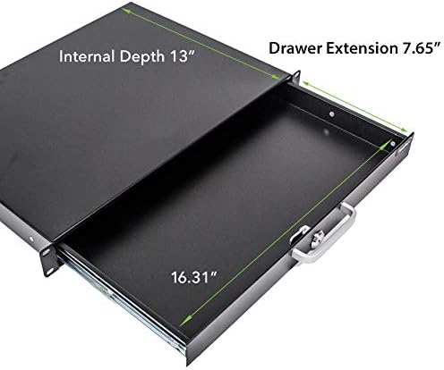 19 Inch 1U Rack Mount Drawer with Key W8440