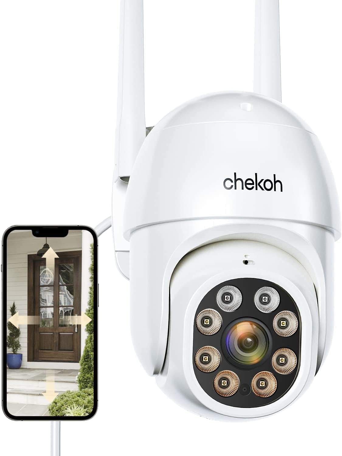 2K Wireless WiFi Security Camera with Color Night Vision W538573
