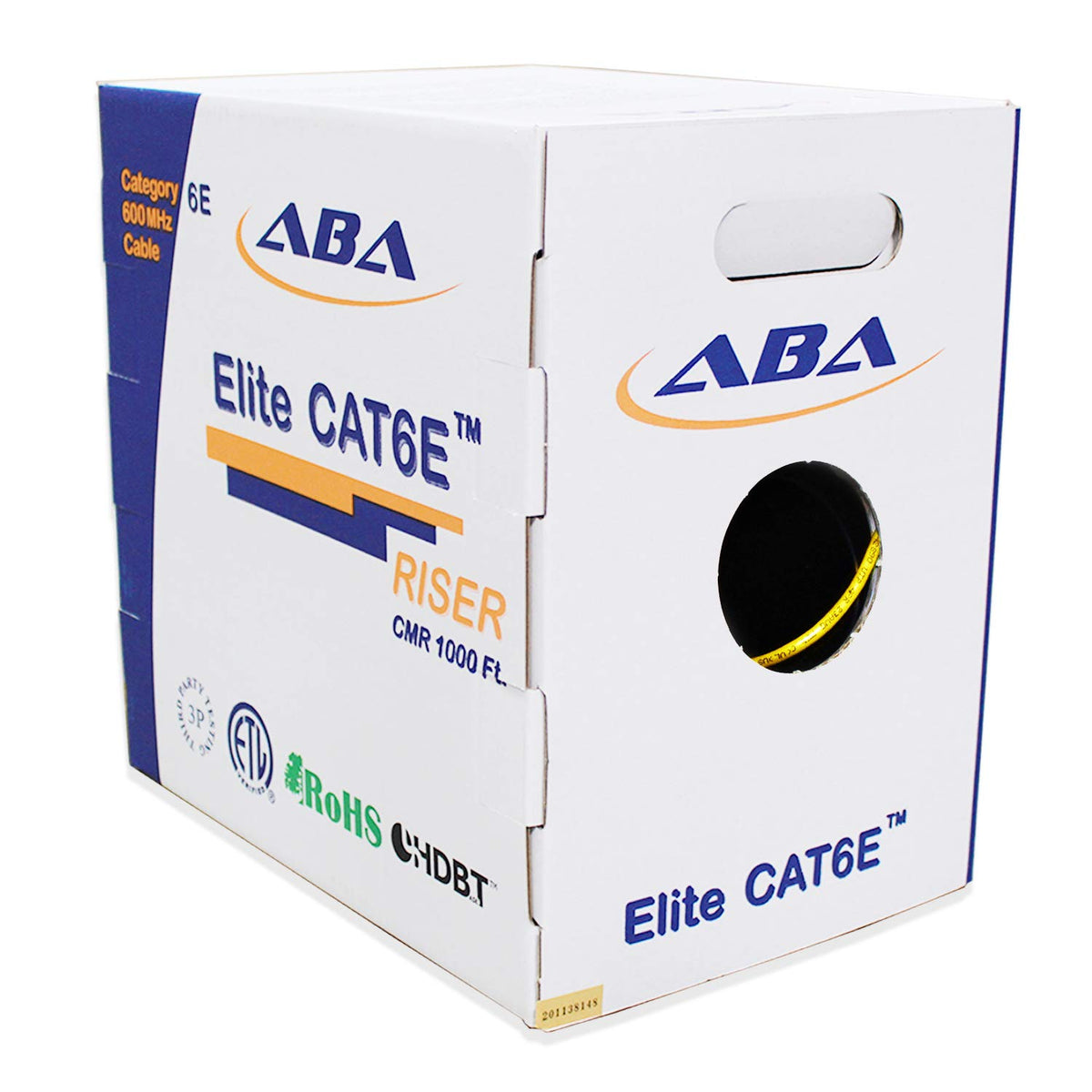 Blue 1000ft UTP 24AWG Solid Bare Copper CAT6E Riser Ethernet Cable J885930