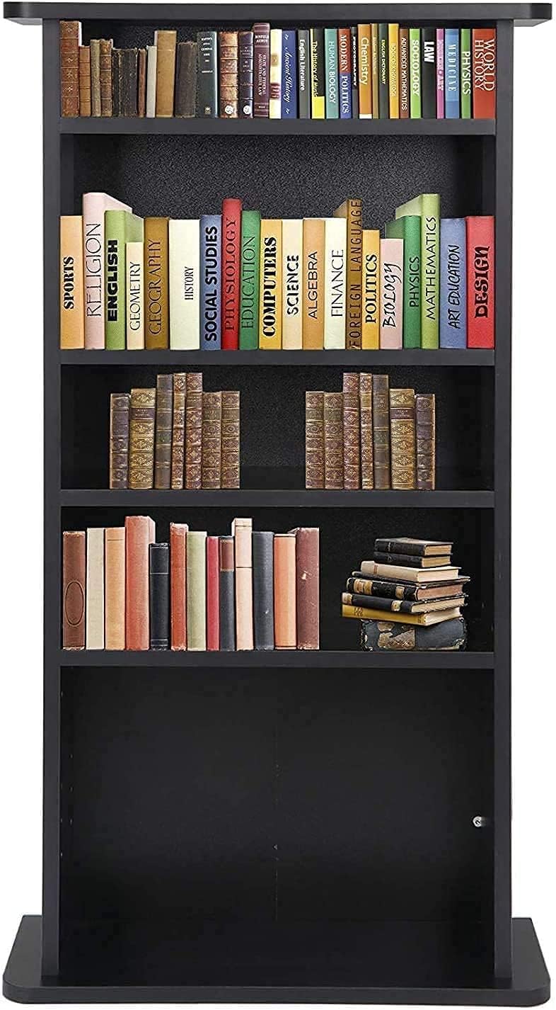 Black 5-Tier Adjustable Media Storage Shelf K306