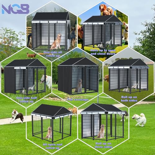600d Heavy Duty Waterproof Black Dog Kennel Cover 4'Dx4'Wx4.5'H E1230