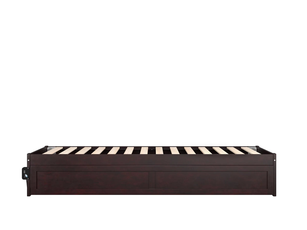Espresso Twin XL Wood Platform Bed Frame with Trundle Z6876