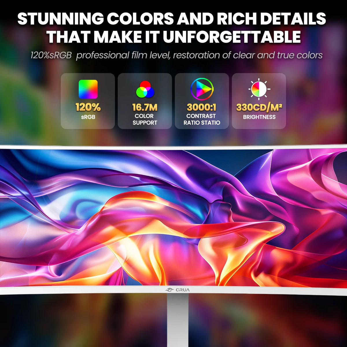 49 Inch Ultra-Wide Curved Gaming Monitor, 120Hz, DQHD (5120x1440p), 1500R, 32:9, White W218853