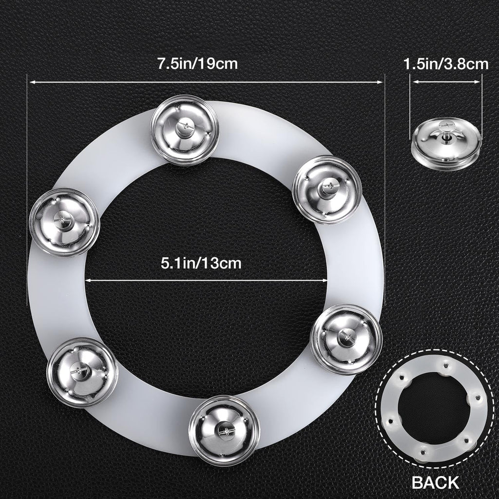 Silicone Single Rows 6 Pair Cymbal Tambourine with Stainless Steel Jingles F64132