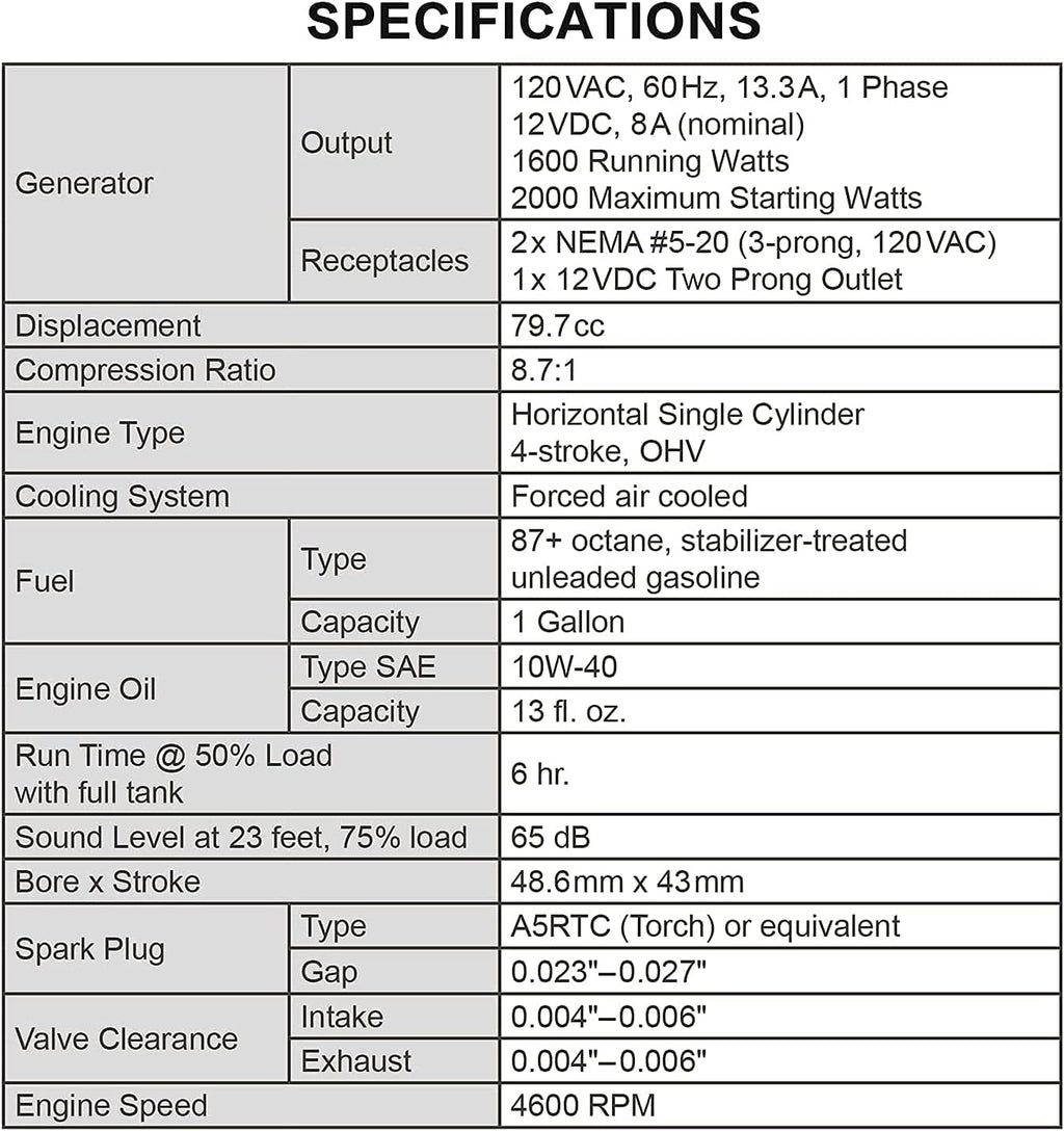 Portable Inverter Generator 2000 Watt Gas Powered X920