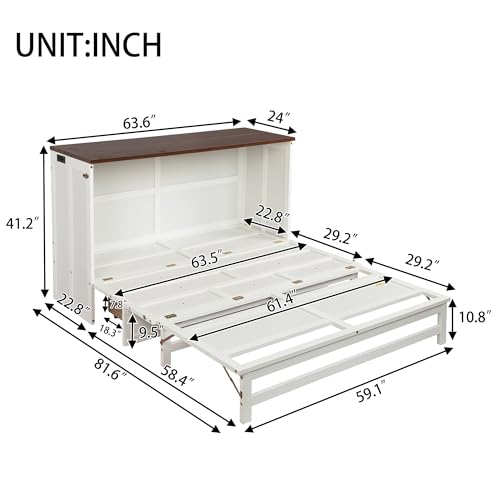 Queen Size Murphy Bed with Storage Drawers K241