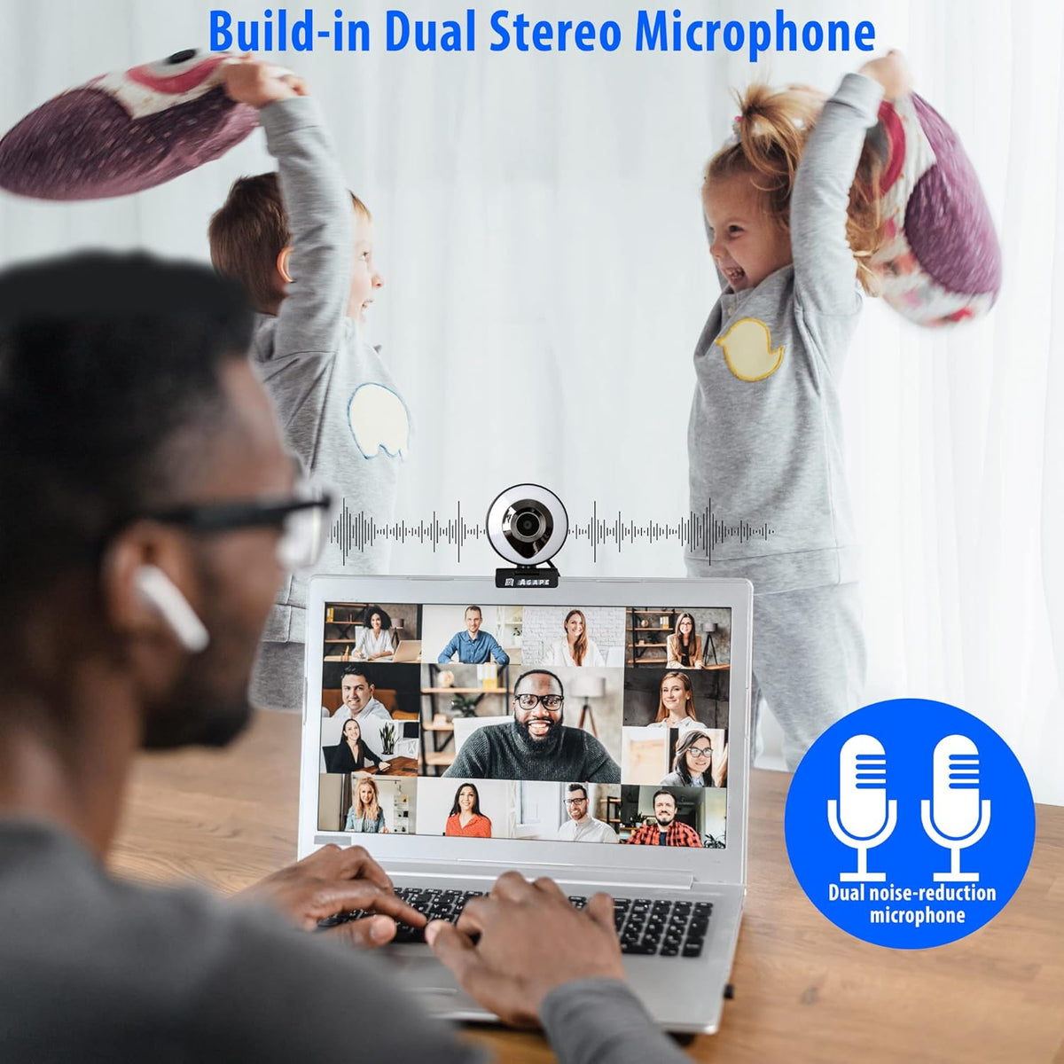1080P HD Webcam with Microphone and Tripod L91836