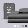 100% Cotton Percale Bed Sheets 4 Piece Set King Gray J2711