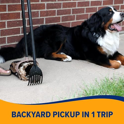 Swivel Bin & Rake Dog Poop Scooper with 20 Count Poop Bags D528