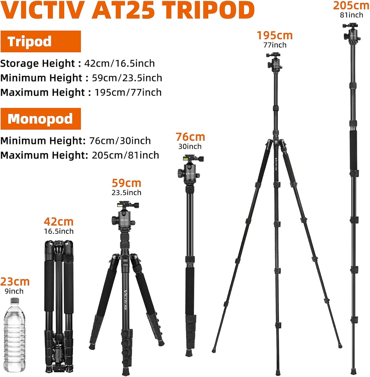 Compact Aluminum Camera Tripod with 360 Degree Ball Head L47517