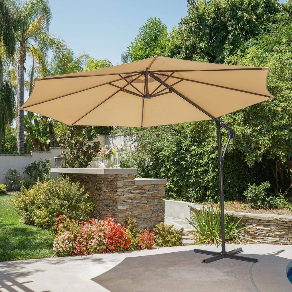 9.5-Foot Steel Canopy Umbrella with Base B5368