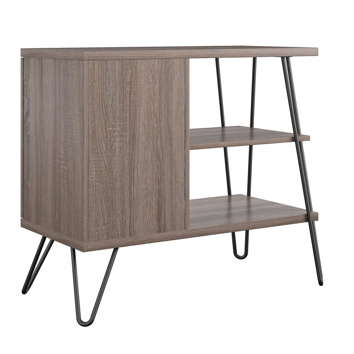 3 Shelf Distressed Gray Oak Bookcase N295