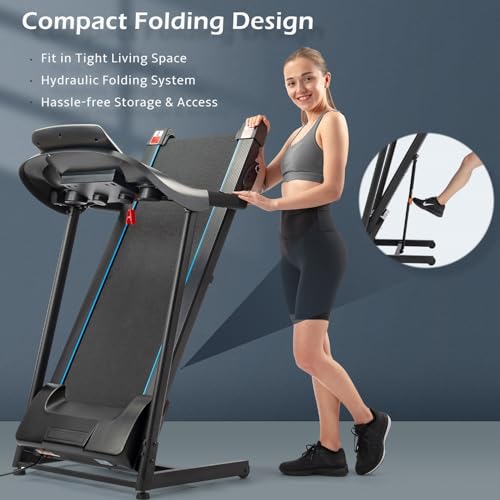 Folding Treadmill with Incline, 330 LBS Weight, 3.5HP Electric Q335469