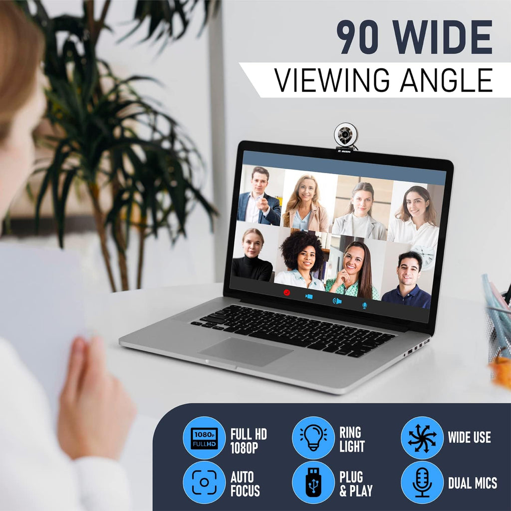 1080P HD Webcam with Microphone and Tripod L91836