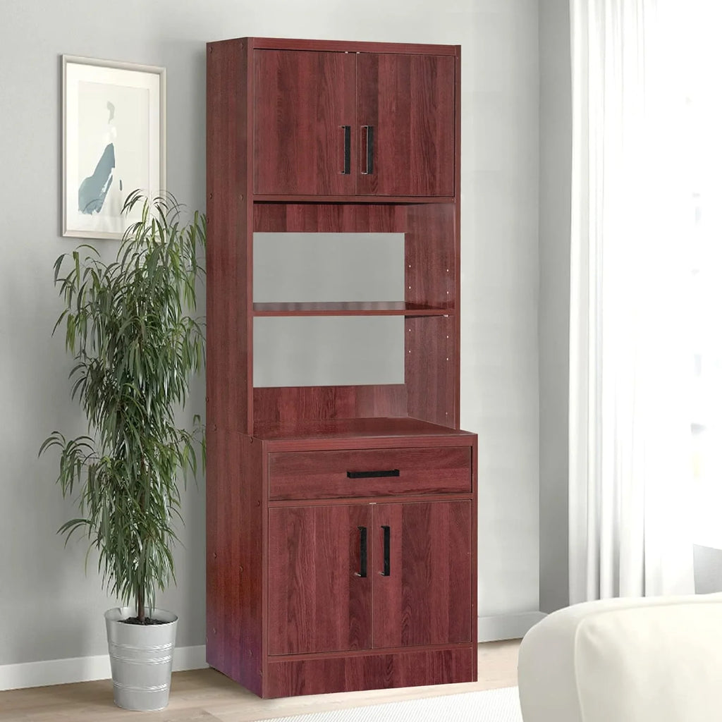 Tall Wooden Kitchen Pantry In Mahogany G454
