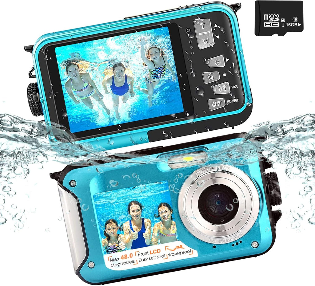 13FT Waterproof Underwater Camera Dual Display Blue U998