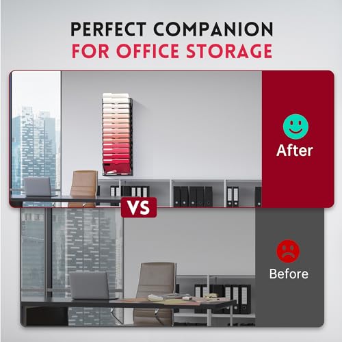 2 Pack 15-Tier Black Hanging Wall Mount File Organizer Z869965