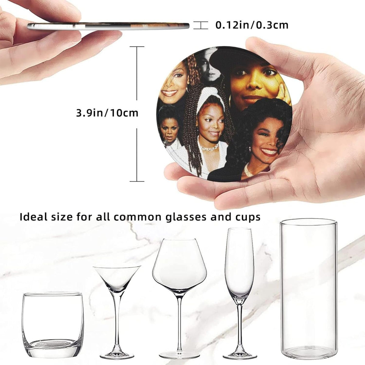 6 Pcs Coasters with Holder B8298