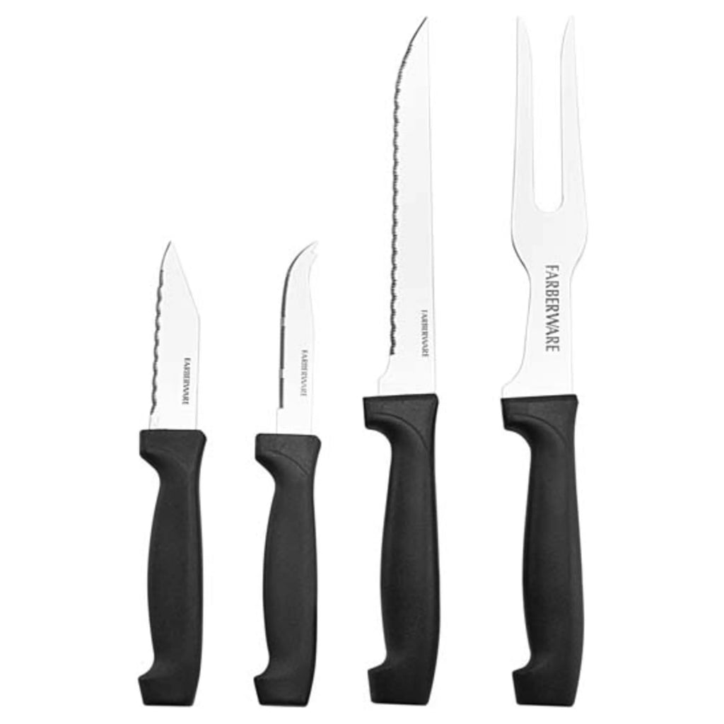 18 Piece Stainless Steel Knife Set with Block Natural Wood Q515