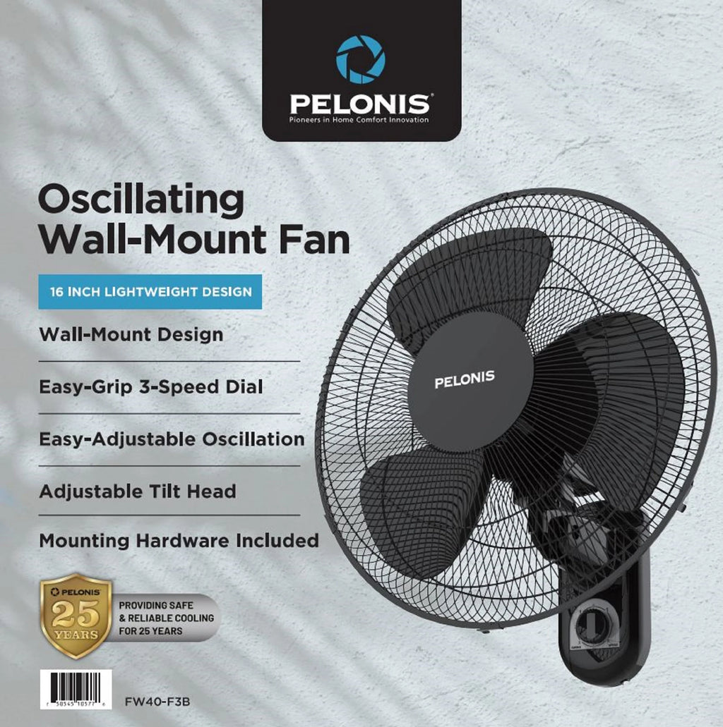 16 3-Speed Oscillating Wall Mount Fan X57353