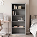 Gray Solid Wood Pine 5-Tier Bookcase C350050