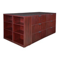 Mahogany Lateral File Storage Cabinet Desk with Bookcase C1763