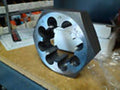 1 3 4 5 LH Carbon Hex Rethreading Die C50027