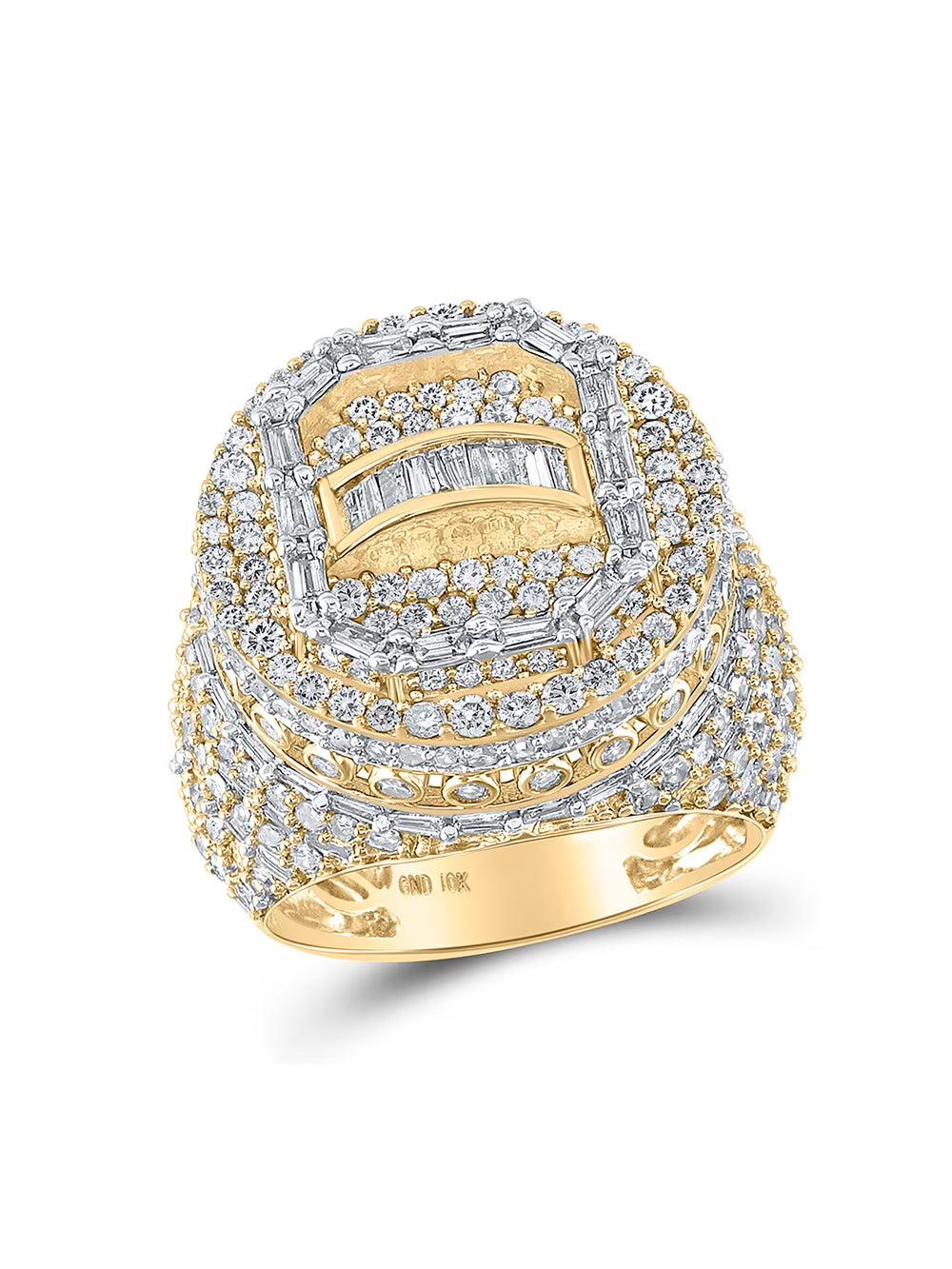 10kt Yellow Gold Mens Diamond Circle Ring E773