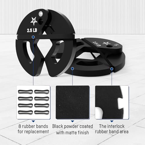 Fractional Weight Plates Set, Steel and Rubber, 1.25LB, 2.5LB, 5LB Q45702