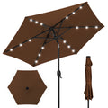 7.5ft Solar Patio Umbrella with Tilt, Crank, LED Lights G780808
