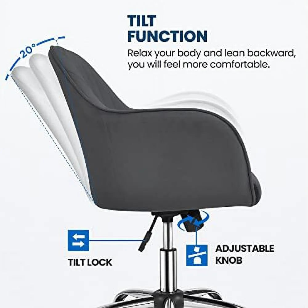 Faux Leather Height Adjustable Swivel Office Chair with Arms J619