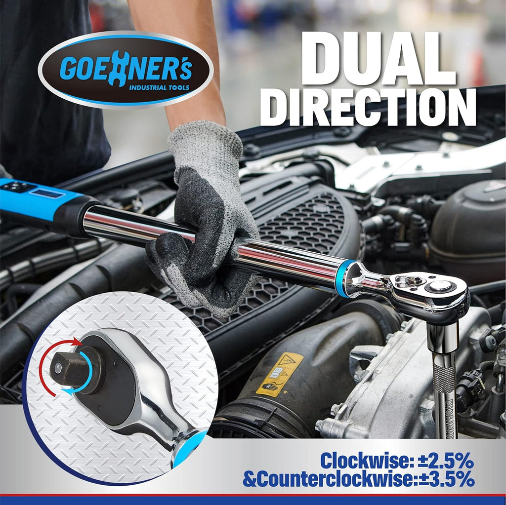 1/2" Drive Digital Torque Wrench, 12.5-250 ft.-lb./17-340 N.m., Electronic Torque Wrench N377