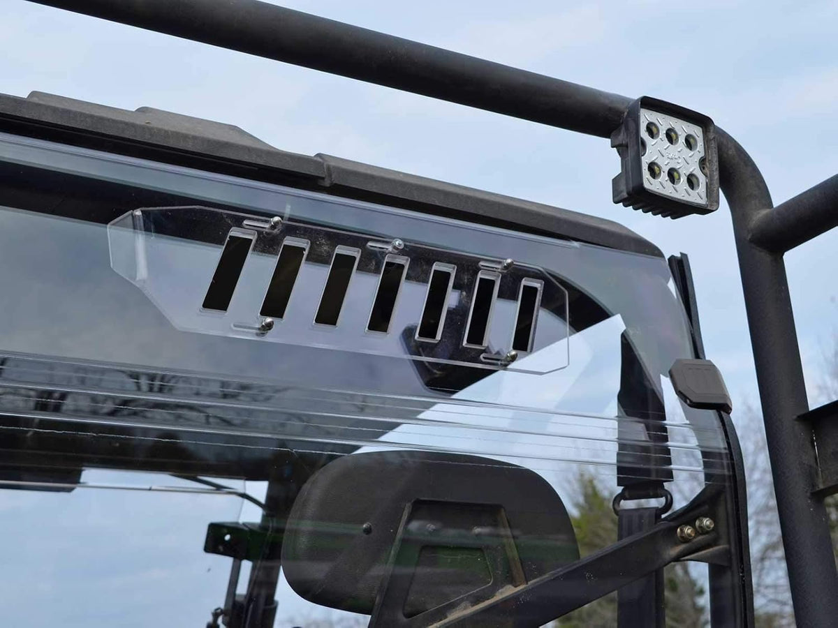 Vented Rear Windshield for Polaris Ranger Full Size 570 / Crew, 1/4” Clear Polycarbonate with Sliding Vents Z97341