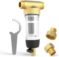 40-Micron Reusable Whole House Sediment Water Filter, Lead-Free Brass, Pack of 2 Q85209