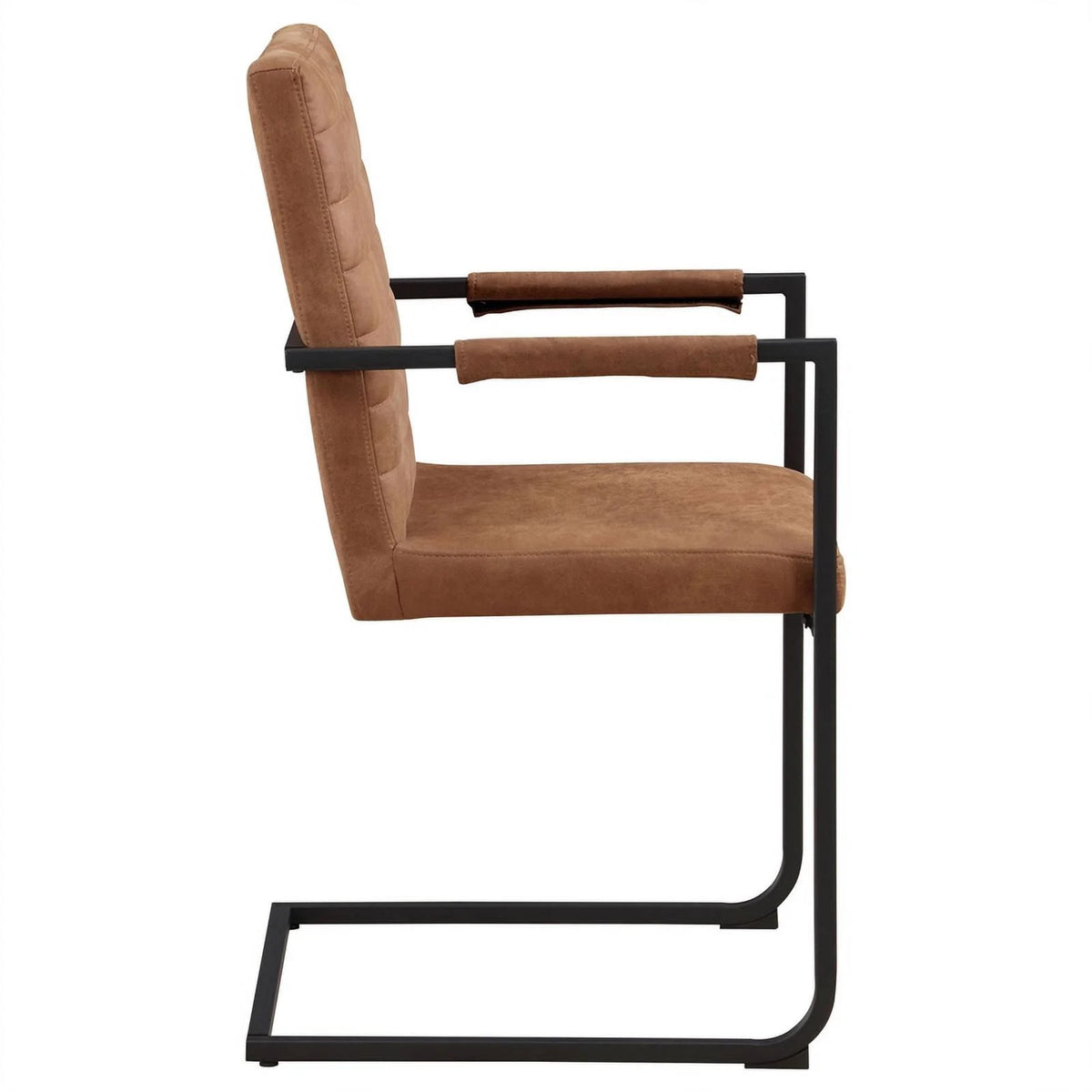 Brown and Black Faux Leather Arm Chair H203209