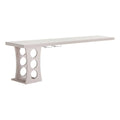 White Oak Wood Floating Bar Table with Wine Rack U10426