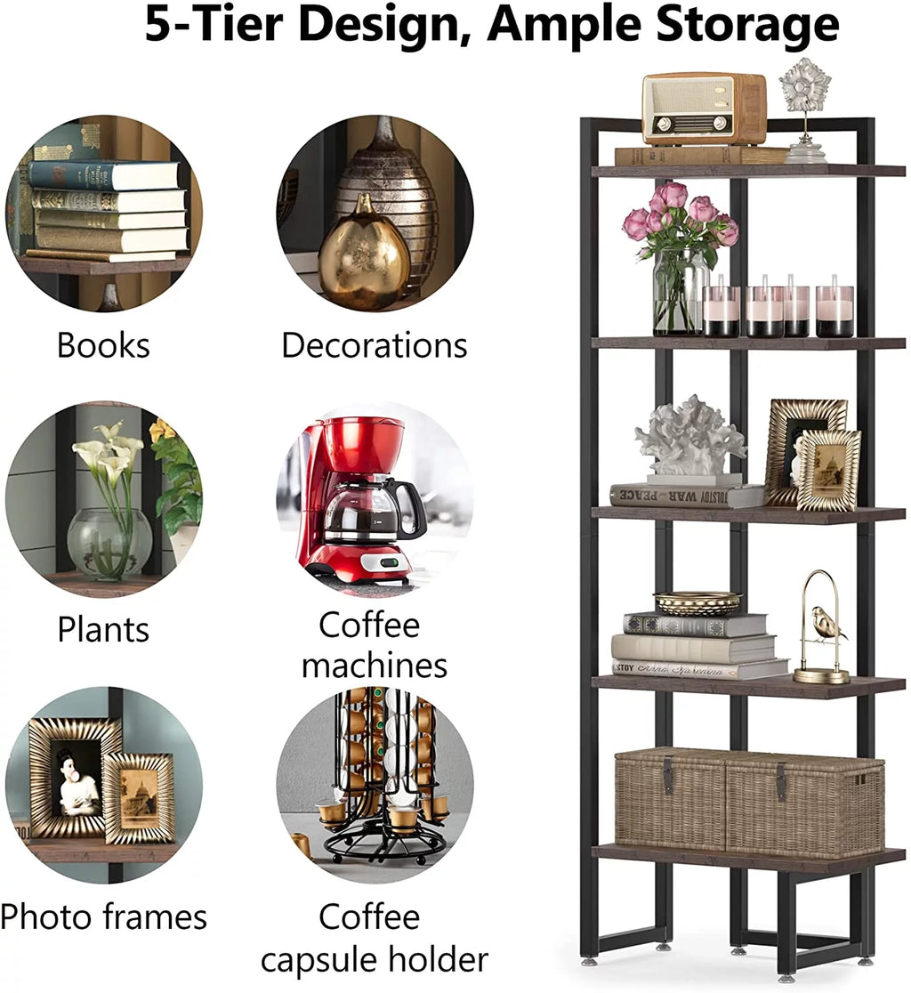 5 Tier Wood Corner Bookshelf A772