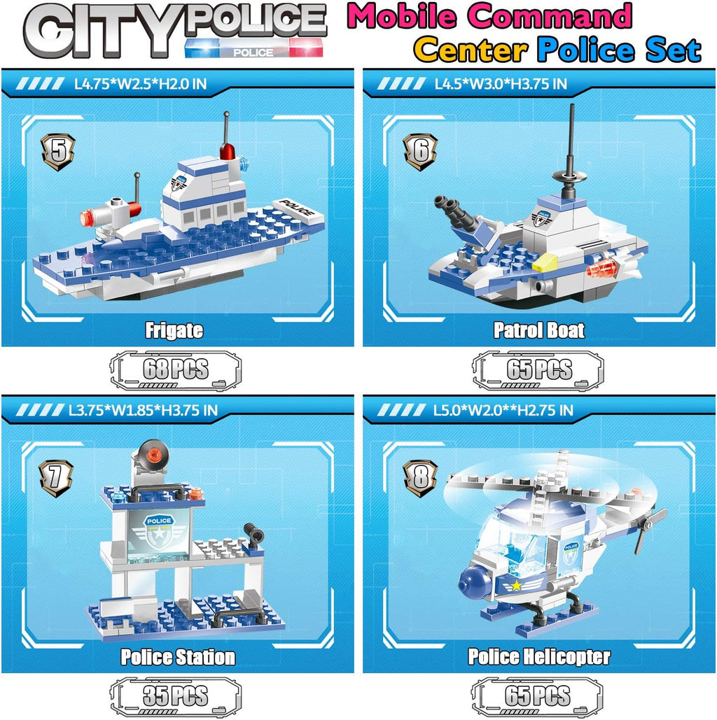1338 Pieces Police Station Building Blocks Set with Storage Box X429987