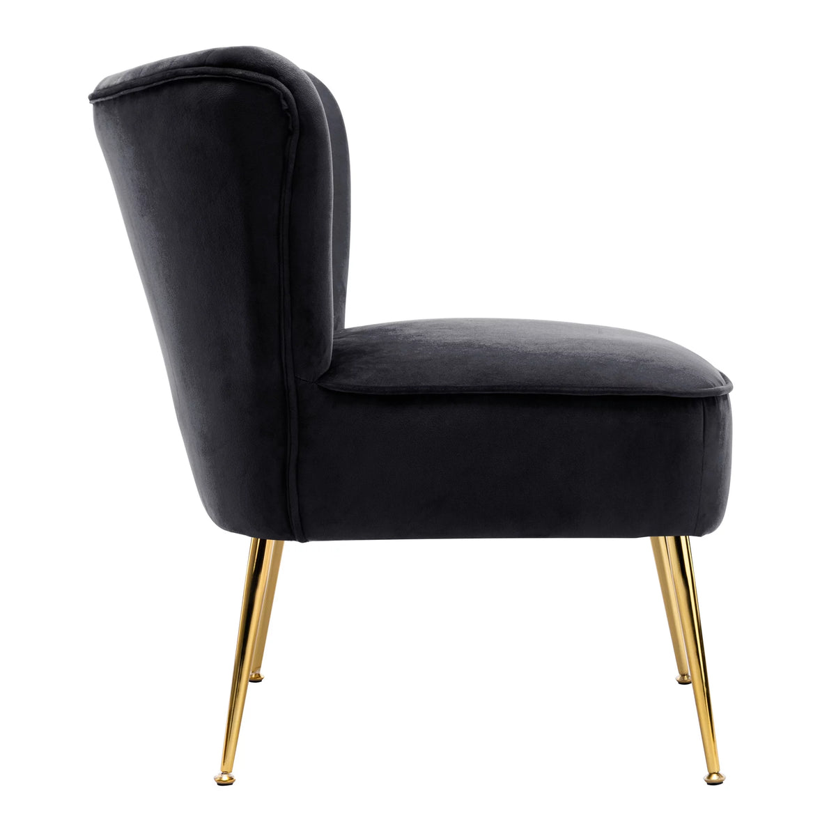 Black Tufted Velvet Accent Chair W1055