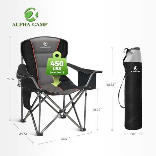 Oversized Folding Camping Chair with Cup Holder W1561