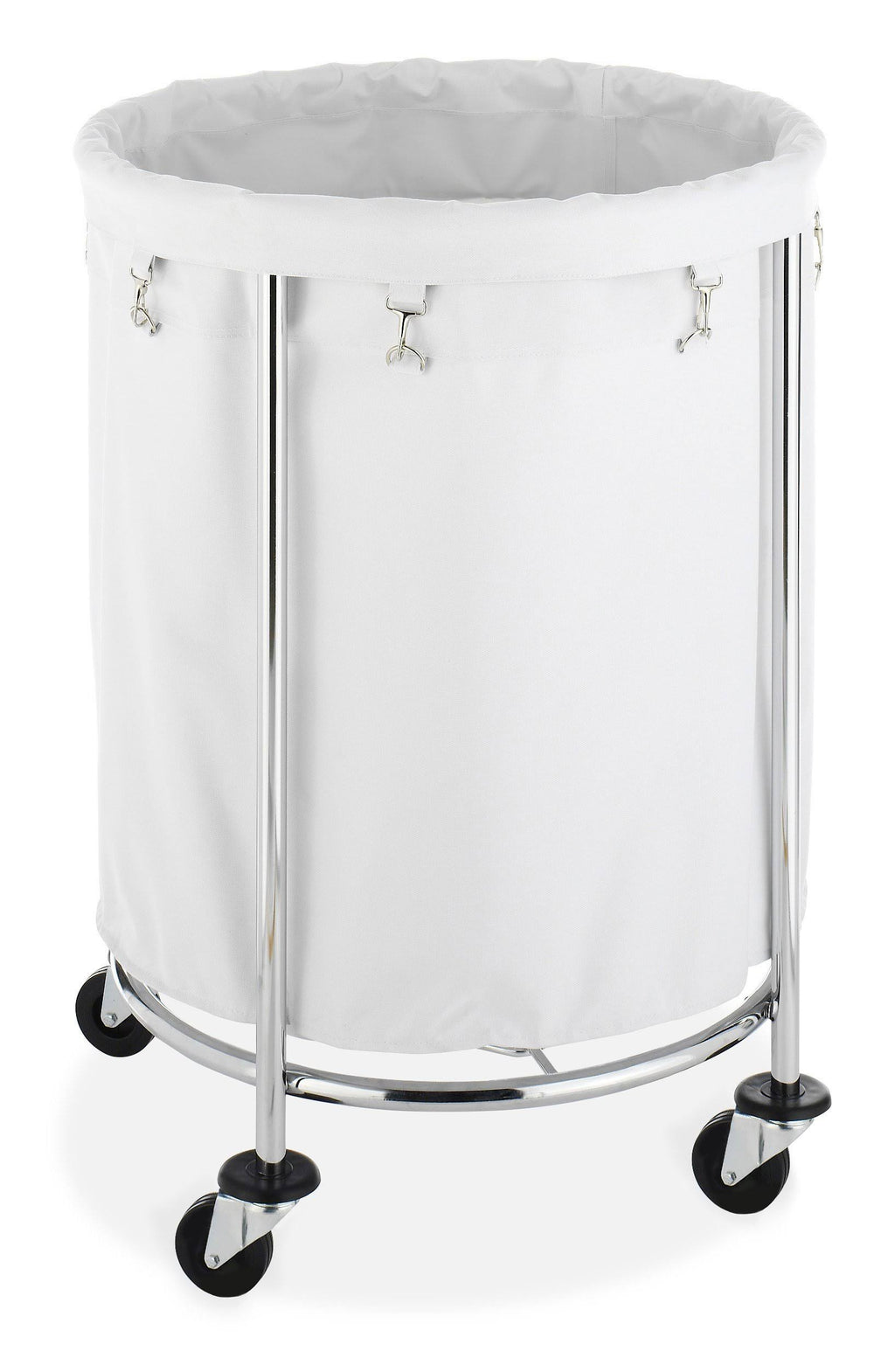 Chrome Round Laundry Hamper F4744