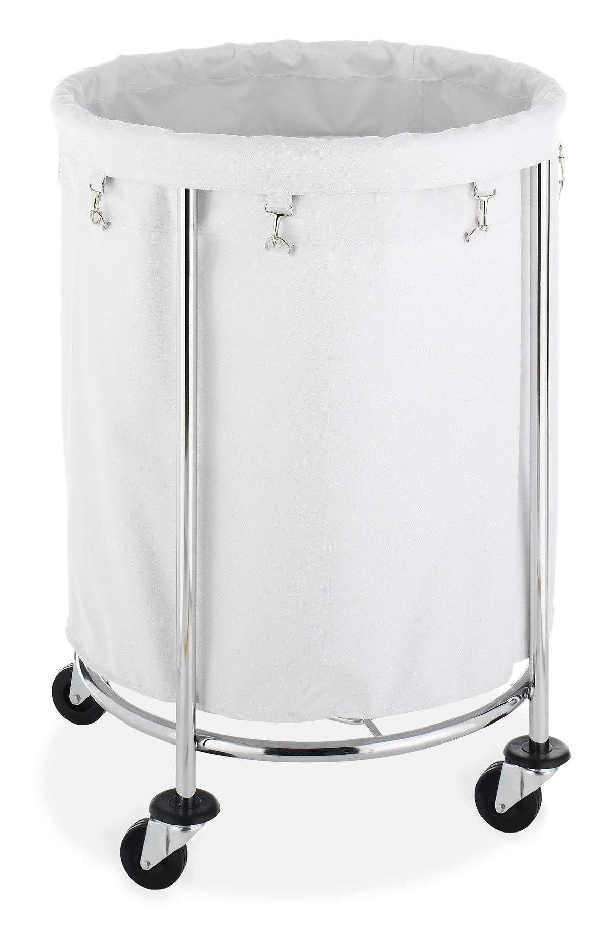 Chrome Round Laundry Hamper F4744