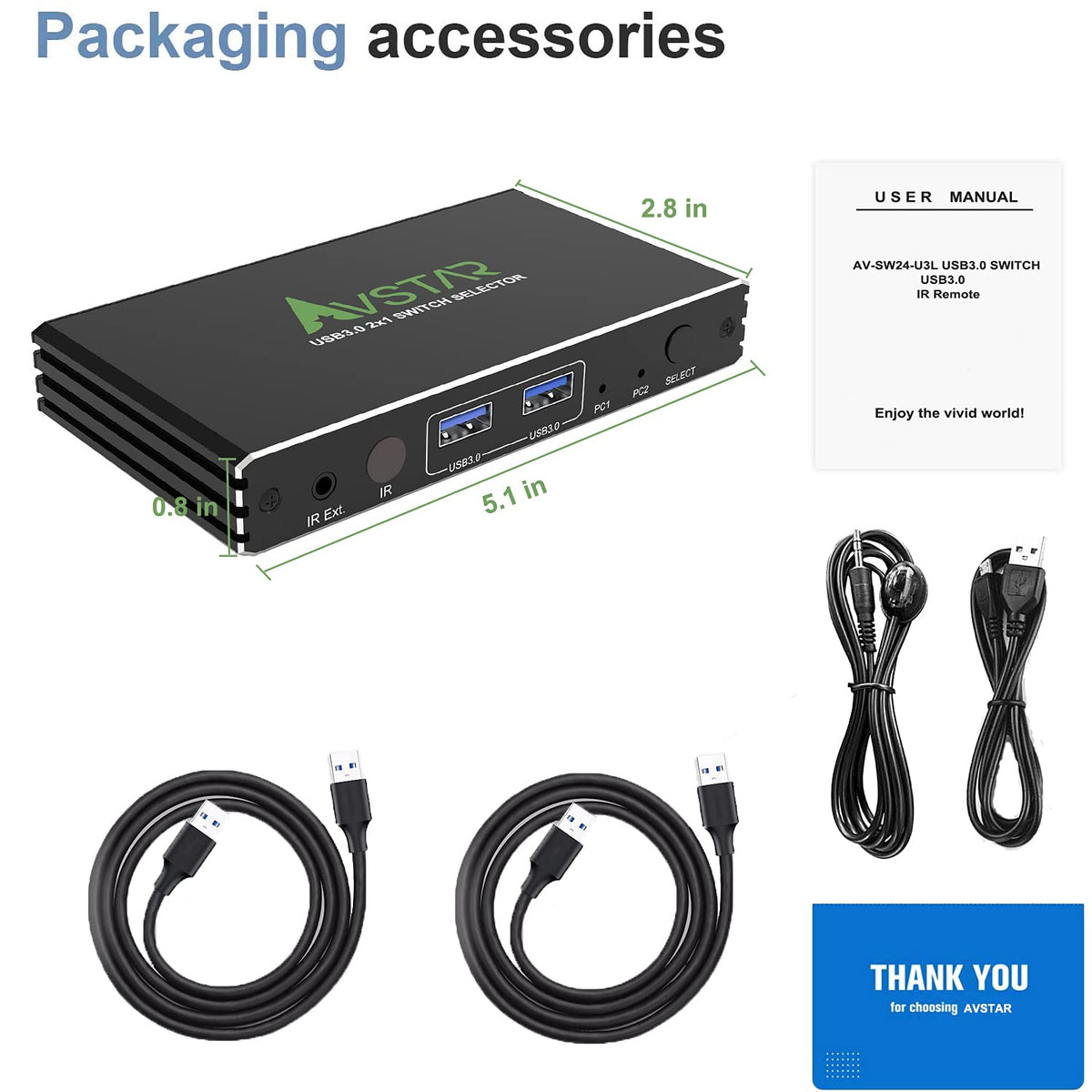 4 Port USB 3.1 3.0 KVM Switch with IR Remote Control K36563
