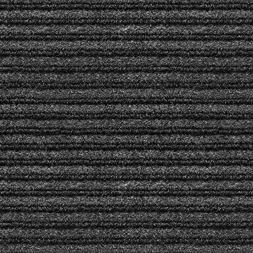 Smokey Black Double-Ribbed Carpet Runner with Skid-Resistant Rubber Backing U402766