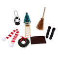 8 Mini House Christmas Decoration Set F33217